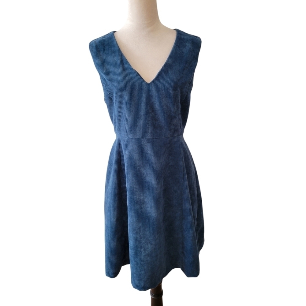 Evellet Teal‎ Sleeveless Corduroy Jumper Dress Size Medium